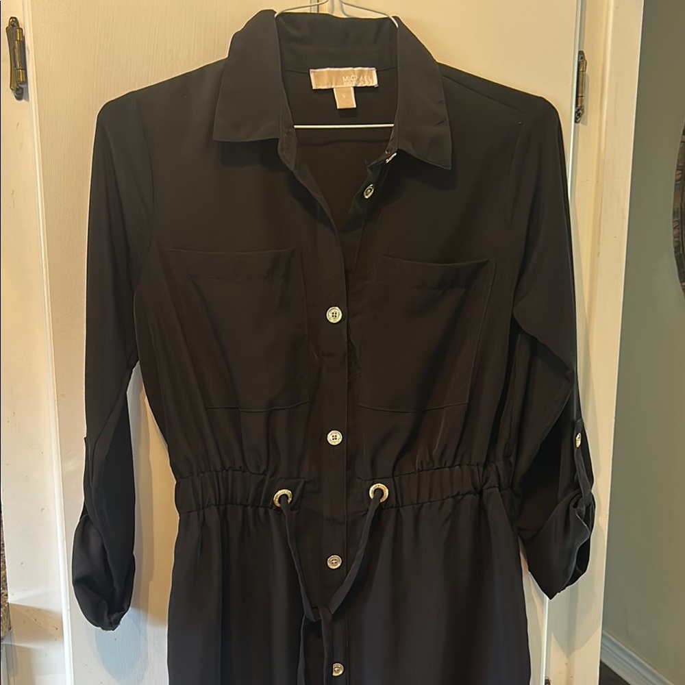 Michael Kors Black Button-Up Dress